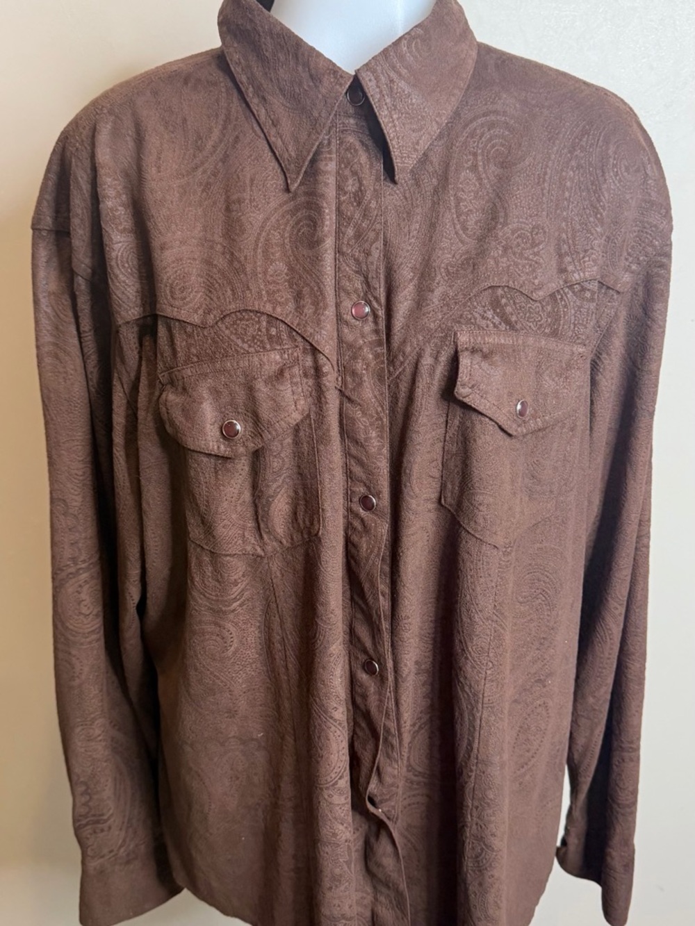 Outback Trading Company Brown Paisley Western Shirt - Classic Long Sleeve